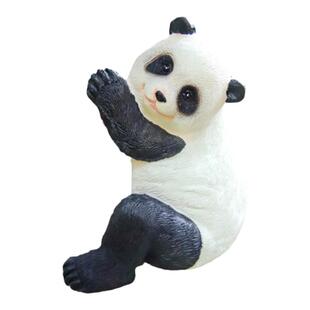 庭院假山草坪造景盆景装饰可爱爬树小熊猫摆件户外仿真动物雕塑