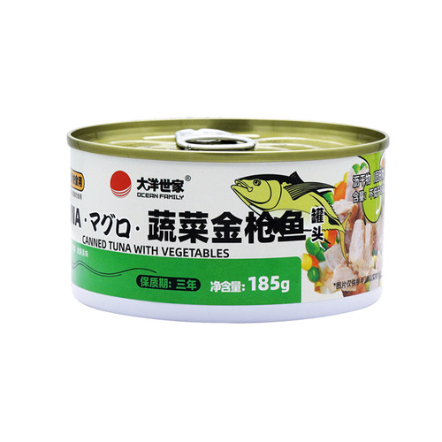 大洋世家 蔬菜金枪鱼罐头即食海鲜鱼罐头沙拉寿司185g