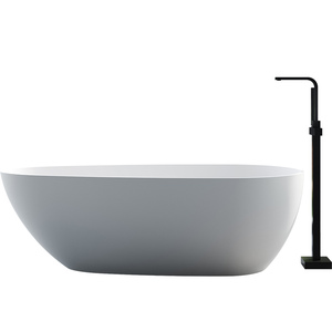 范尔德人造石浴缸家用轻奢浴缸民宿网红浴池高端椭圆形成人浴盆