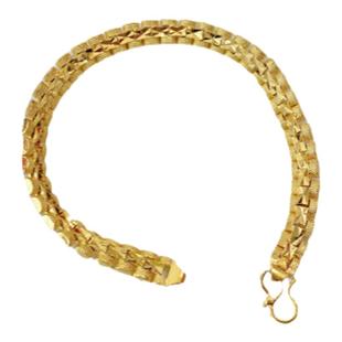 越南沙金款厚金保色古巴侧身马鞭手链仿金手饰时尚ins风男女情侣