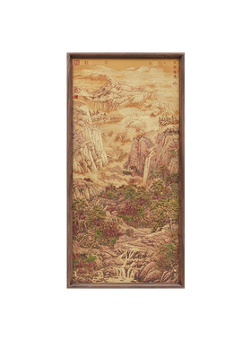 入户玄关日照金光黄铜画轻奢新