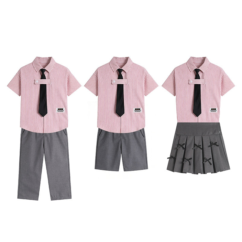 儿童演出服学院风条纹衬衫西裤礼服合唱服中小学生运动会啦啦队服
