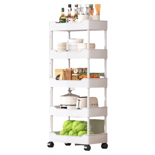 厨房夹缝小推车置物架极窄缝隙收纳柜多层冰箱侧面抽拉柜果蔬架子