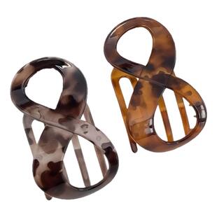 复古8字形扁平抓夹女高级感后脑勺盘发夹大号发卡鸭嘴夹四季头饰