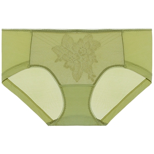 爱慕内裤女轻薄透气蕾丝性感柔软高弹纯棉底裆中腰平角裤AM236521