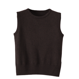 晚白2026年春新款经典简约圆领上衣气质内搭亲肤舒适针织背心女