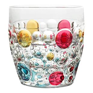 BOHEMIA捷克进口水晶玻璃威士忌酒杯 手工描彩洋酒杯平底杯家用