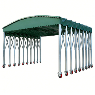 定制户外大型移动伸缩雨篷防雨烧烤停车遮阳棚帐篷可活动推拉雨棚