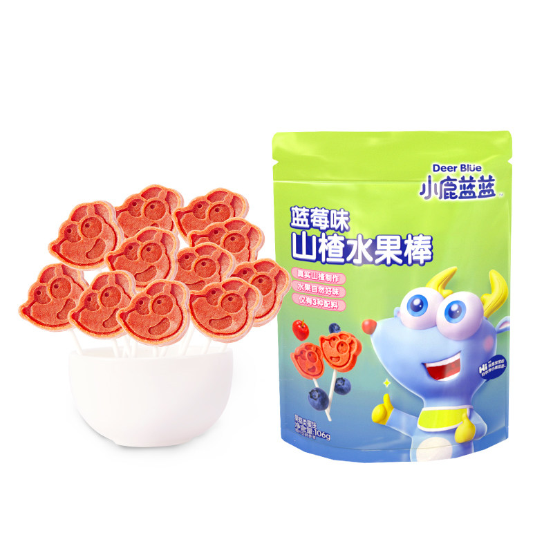 小鹿蓝蓝山楂水果棒棒糖原味