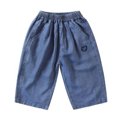 右欧男童女童牛仔七分裤宽松