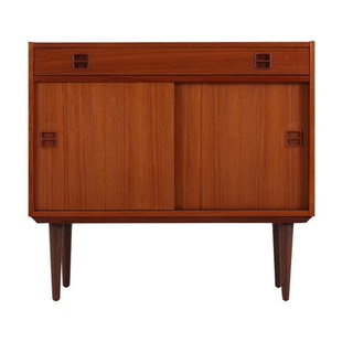 丹麦中古实木餐边柜 复古MCM樱桃木移门储物柜玄关柚木色收纳斗柜