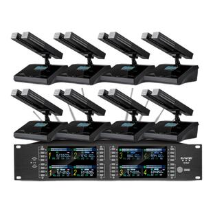 斯文迪无线会议话筒一拖二四八鹅颈U段调频桌面台式双方管麦克风