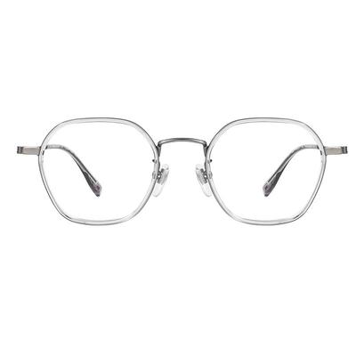 明月斐乐超轻眼镜框钛合金多边形可配近视男有度数眼镜女VFI963F