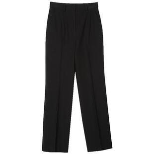 Lavinia黑色西装裤女冬季新款高腰显瘦微喇直筒休闲裤P47K101