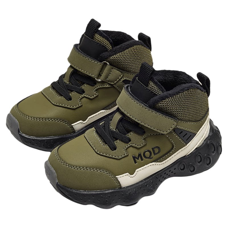 MQD马骑顿童鞋冬加绒厚底运动鞋