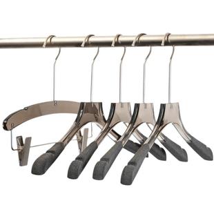 烟灰色衣架植绒服装店专用衣挂女装裤衣架透明衣撑亚克力衣架定制