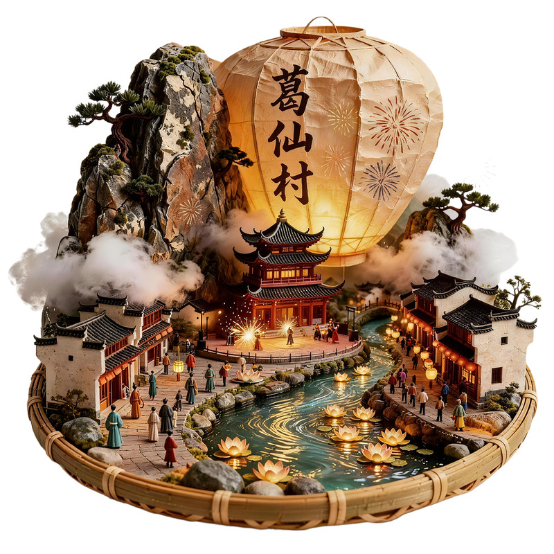上饶葛仙村夜景3D立体金属浮雕文创冰箱贴旅游纪念品送朋友伴手礼