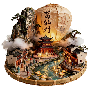 上饶葛仙村夜景文创冰箱贴3D立体金属浮雕旅游纪念品送朋友伴手礼