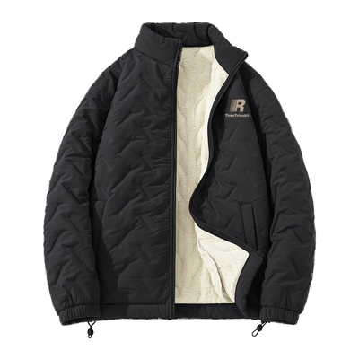 班尼路黑色立领防风保暖棉服男款