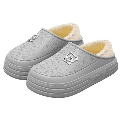 防水棉拖鞋男款冬季2025新款室内家居厚底保暖加绒包跟男士棉鞋