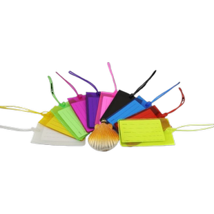 10枚半透明软胶行李牌学生名牌吊牌卡套旅行箱证件书包标识牌挂绳