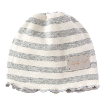 babylove婴儿胎帽秋冬男女宝宝护囟门帽新生儿条纹帽子满月包头帽