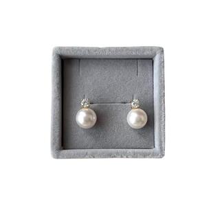 10/12mm戴妃珍珠耳钉akoya质感施家珍珠纯银镀金耳针【赠绒布盒】