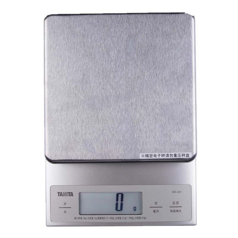 日本TANITA百利达电子厨房秤KD-321炊事称食物烘培秤3KG小型克秤
