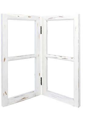 鲜花店白色做旧窗框背景装饰摆设