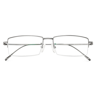 超轻配近视眼镜男 商务半框眼镜架纯钛眼睛框 金丝方框眼镜框成品