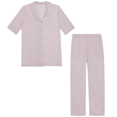 爱慕2025丝悦睡衣女夏季轻薄舒适短袖开衫长裤家居套装AM46B101