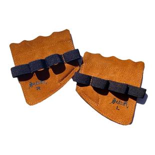 勇士征战健身牛皮护掌硬拉拉背器械健身房防起茧磨茧护手掌手套