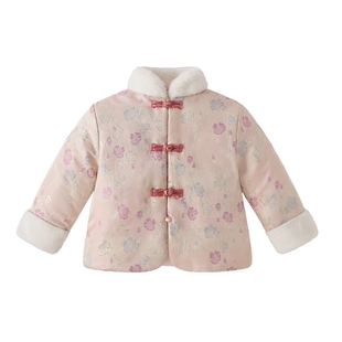 唐装女童冬款外套儿童冬装中国风中小童夹棉汉服保暖宝宝新年衣服