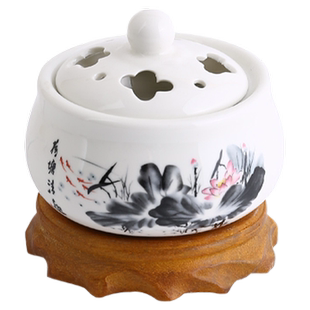 定时调温 电香炉 电子檀香炉陶瓷香薰炉沉香炉精油插电木屑粉实木