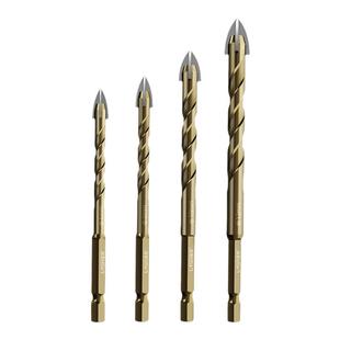 蓝胜瓷砖打孔钻头专用合金三角钻混凝土玻璃钻头高硬度四刃霸王钻