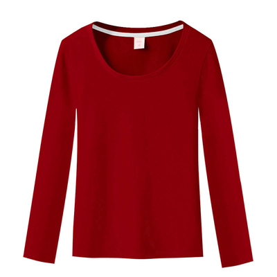 百搭打底衫长袖纯色纯棉女加绒