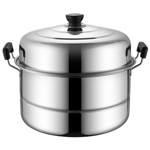 加厚不锈钢蒸锅二层商用汤锅双层28-40cm蒸馍蒸馒头电磁炉煤气灶