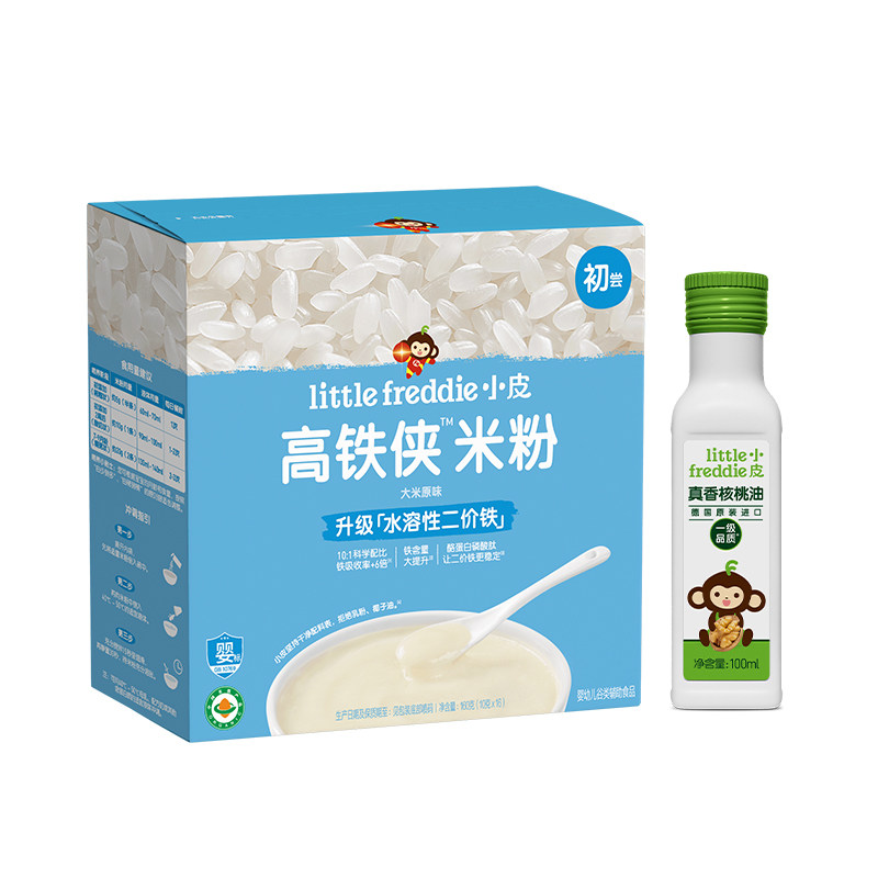 小皮高铁有机米粉搭配初榨核桃油