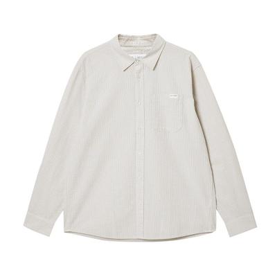 绫致杰克琼斯男生秋冬条纹衬衫25年纯棉长袖外套舒适简约上衣