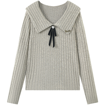 慕兔法式小香风长袖针织衫