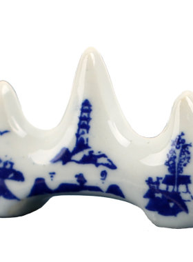景德镇中号青花瓷山形笔搁