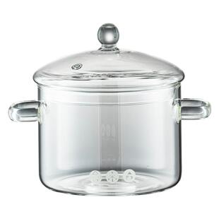 onlycook高硼硅玻璃锅可明火家用透明双耳炖煮锅电陶炉专用煲汤锅