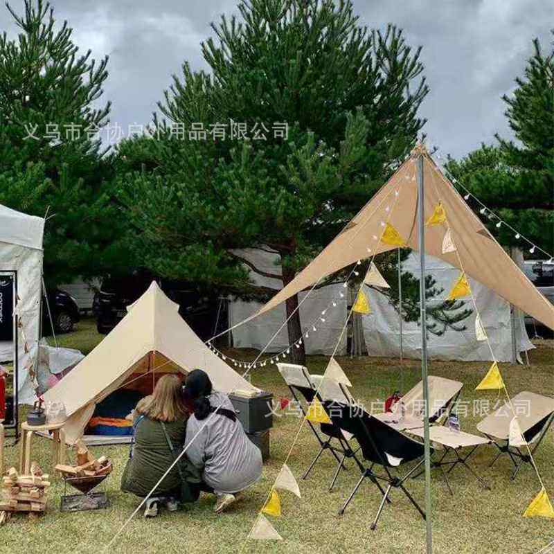 蒙古包帐篷钟帐篷搭配天幕拱门天幕牛津布外帐PE防脏地垫防雨防潮