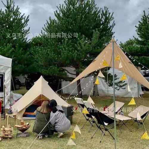 蒙古包帐篷钟帐篷搭配天幕拱门天幕牛津布外帐PE防脏地垫防雨防潮