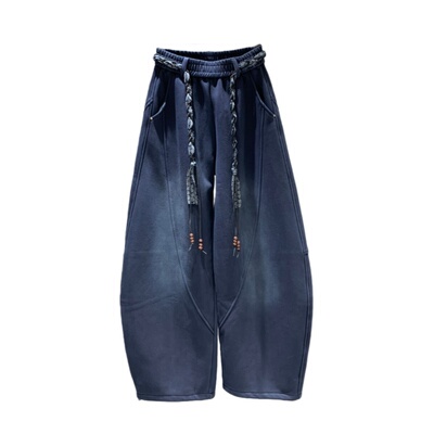 加绒运动卫裤加厚拖地哈伦长裤女