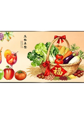 新中式五谷丰登轻奢客餐厅挂画