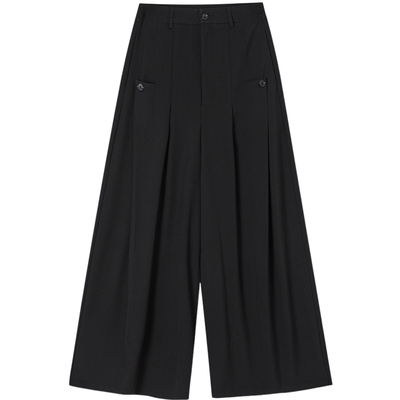 德玛纳气质通勤褶裥阔腿裤女春秋新款垂感大裤腿宽松藏肉休闲裤