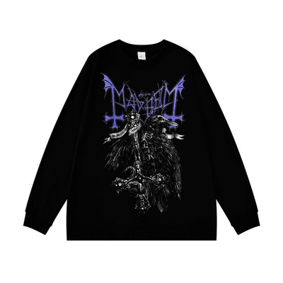 乐队印花纯棉上衣长袖T恤男女款