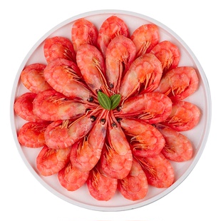 北极虾甜虾冰虾头籽刺身大虾北极熊旗舰店新鲜鲜活海鲜A3原装腹籽