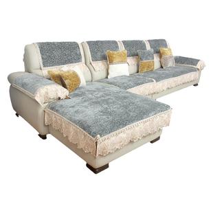 欧式高端真皮沙发垫坐垫防滑座垫雪尼尔毛绒沙发巾套盖布2025新款